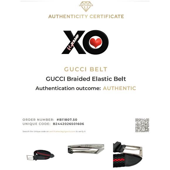 GUCCI Braided Elastic Webbing Belt in Black 115cm | 46in - Picture 7 of 16